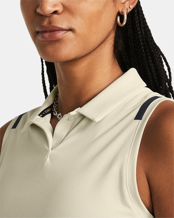 Women's Curry Splash Sleeveless Polo in White image number 2